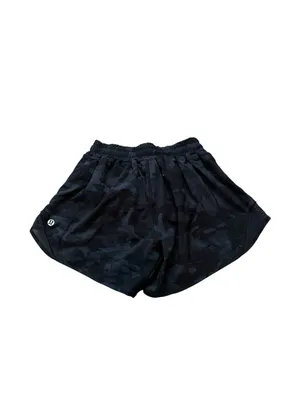 Lululemon Hotty Hot Shorts Size 2 Tall Black Camo Athletic Activewear Running thumbnail 3