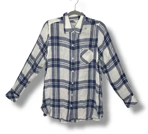 Rails Hunter‎ White Indigo Melange Plaid Women's Size M Long Sleeve Button Shirt thumbnail 1