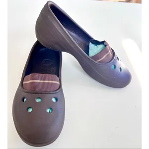 Crocs Juneau Flats Loafers Brown Womens Size 9 Slip On Shoes Elastic Band Rubber thumbnail 7