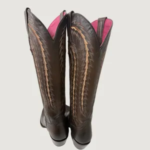 Rio‎ Grande Katya Greco Maple Brown Leather Embroidered Cowboy Boots Women 6 EE thumbnail 5