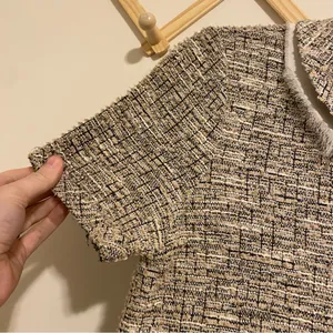 Anthropologie Postage Stamp Tweed Collared Blouse size XS thumbnail 3