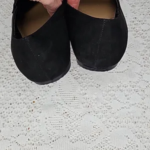 Asos Leonie suede point toe slip on black loafer ballet flats with silver 6 thumbnail 7