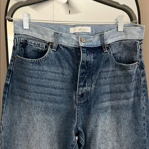 KanCan Blue Straight Leg Jeans with Striking Two-Tone Design thumbnail 2