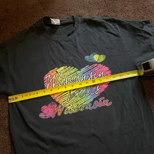 Wisconsin Dells black colorful heart short sleeve shirt M thumbnail 7