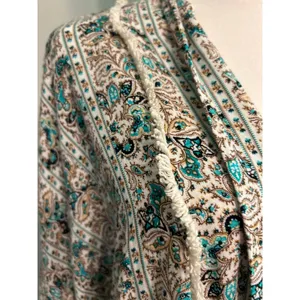 ENTRO Women's Floral Vest Type Open Cardigan Crochet Trim Wide Sleeves Sz L Chic thumbnail 2