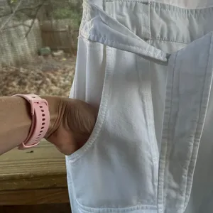 Free People Go West Utility Jumpsuit In White Denim Size M thumbnail 5
