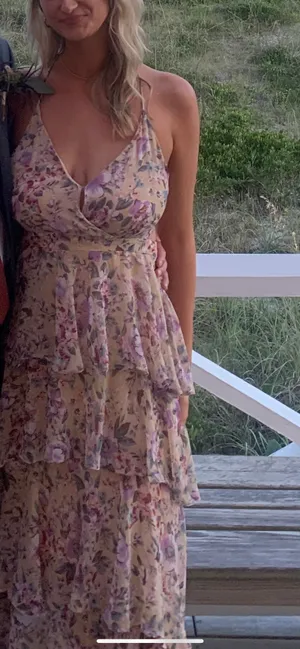 ASTR Floral Ruffle Maxi Dress thumbnail 1