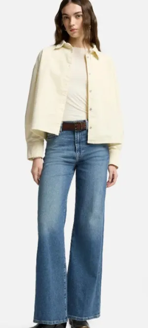 7 for All Mankind ultra high rise jo wide leg jeans size 25 wash sea level thumbnail 1