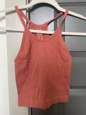 Orange Halter Neck Crop Tank thumbnail 1