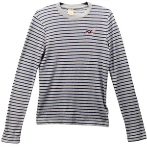 Y2K Waffle Knit Thermal‎ Top Gray Medium thumbnail 1
