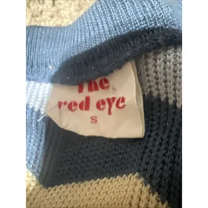 The Red Eye Vintage Sweater Vest V-Neck Sleeveless Knit Blue Women's Small thumbnail 2