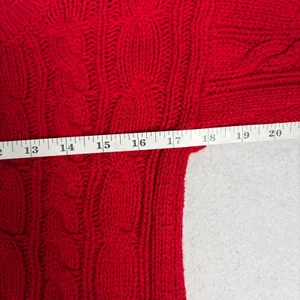 Abercrombie & Fitch Crop Cable Knit Sweater Women’s XS Red Cozy Cabincore Preppy thumbnail 6