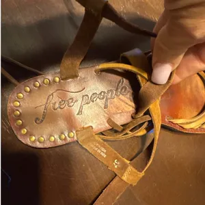 933|Free People Studded Boho Hippie Leather Gladiator Sandals Brown Women 37 6.5 thumbnail 10