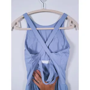 Halara Breezeful A-Line Sleeveless Maxi Dress L Blue Cross Back Casual Travel thumbnail 10