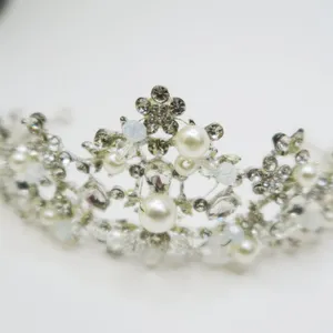 Wedding Tiara - Azazie Avenetian Rhinestone and Pearl Tiara thumbnail 4