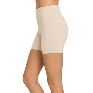 Zenana Brushed Microfiber‎ Wide Waistband Biker Shorts - Small thumbnail 2