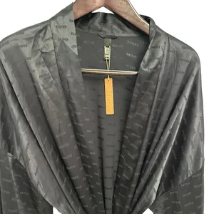 Skims WOVEN JACQUARD Medium SHORT ROBE onyx NWT thumbnail 7