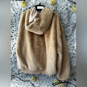 612 Aerie Tan Faux Fur Jacket med. NWOT thumbnail 2