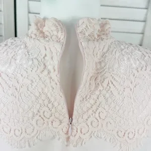 Bedford Fair Lace Sleeve Mock Neck‎ Shirt Pink Large Tee Coquette Victorian Soft thumbnail 7