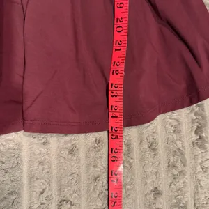 Victoria's Secret Burgundy V-Neck Peplum Top Gold Back Zip 3/4 Sleeve Small thumbnail 5