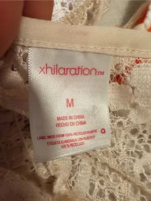 Xhilaration Cream Crochet Lace V-Neck Coverup thumbnail 3