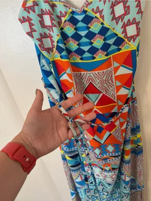 Willa Geometric Tribal Aztec Print Maxi Dress Size M Multicolor Summer thumbnail 4
