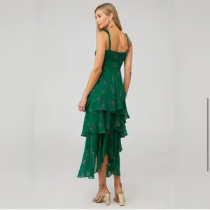 Revolve Flynn Skye Leona Midi Green‎ Floral Dress XS thumbnail 2