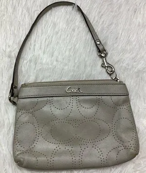 COACH Silver Signature Wristlet thumbnail 1