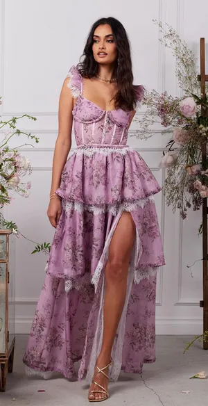 V Chapman The Jolie Dress - Lilac Tapestry thumbnail 1