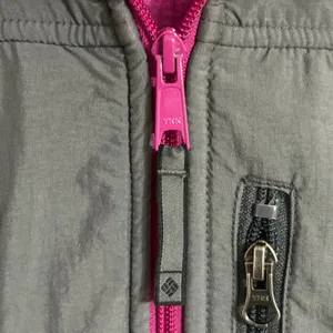 Columbia Womens XL Fleece Jacket Full Zip Colorblock Pink Grey Outdoor Layer thumbnail 4