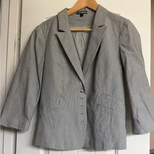 Express Women's Light Gray Suit Jacket thumbnail 1