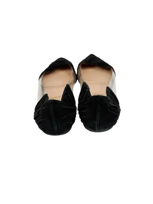 Valentino Garavani Black Pleated Suede Point Toe Flats Size 36/ US 6 thumbnail 3