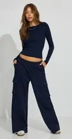 Amazon Navy Cargo Sweatpants thumbnail 1