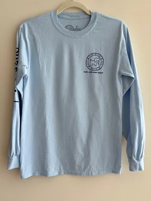 Puppie Love - Ron Jon Surf Shop Blue Long Sleeve T-Shirt, Size Small thumbnail 1