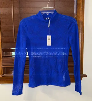 NWT $68 By Sapphire Pullover Sheer Lace Turtleneck XS thumbnail 1