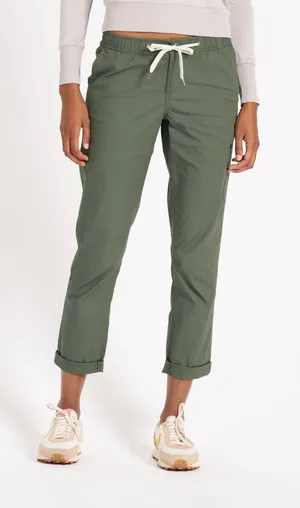 Vuori Womens Ripstop Pant Army Green Small Organic Cotton Modern Slimmer‎ Fit thumbnail 1