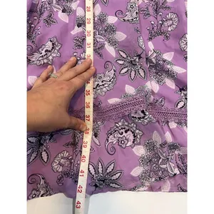 Lane Bryant NWT Sz 24 Sleeveless Notch Neck Elastic Waist Purple Floral Dress thumbnail 11
