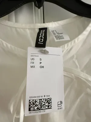 H&M White Puff Sleeve Tie Front Mini Dress thumbnail 6
