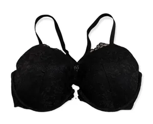 Black Lace Front Closure Crossback Bra Size 34DD thumbnail 1