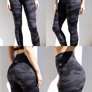 Alo Yoga Cropped Camo High Waist Leggings Size M Athletic Workout Yoga Pants thumbnail 3