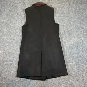 Untuckit Women's Small Black Maroon‎ Wool Double Breasted Long Vera Vest thumbnail 3