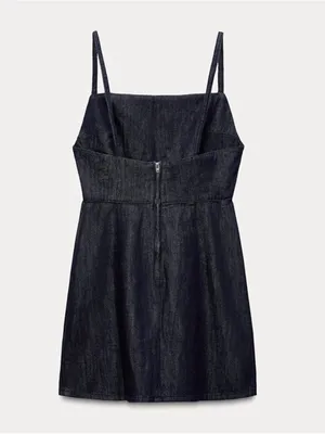 Zara Short Denim Trf Dress thumbnail 3