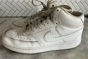 Nike Court Vision Mid Triple White Shoes Sneakers CD5436-100 Women’s Size 9 thumbnail 1