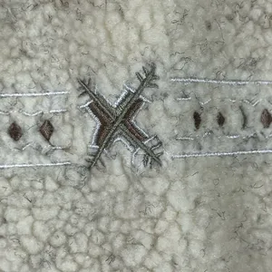 Cozy Sherpa Reversible Jacket W/Corduroy Trim Womens‎ Petite LG Cream & Tan NEW thumbnail 3