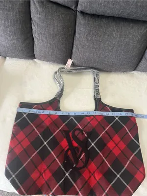 Plaid Tote Bag with Monogram Accent thumbnail 5