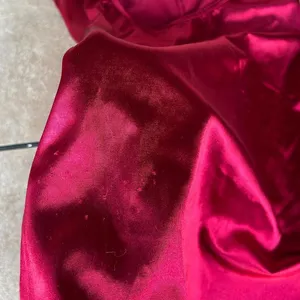 Red satin mini dress with halter neck thumbnail 2