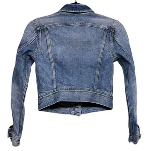 Aritzia TNA The Tina Crop Washed Denim Light Blue Jacket‎ Biker Style Size XS thumbnail 2
