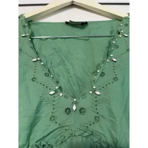 BCBGMaxAzria BCBG Voile Celedon Eyelet Sundress Peasant‎ Bohemian Dress Spring thumbnail 3