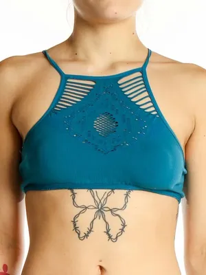 Free People Hanalei Seamless Bra Bralette in Jewel Blue NWT thumbnail 1