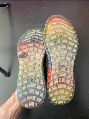 Men's Black Knit Lace-Up Sneakers with Rainbow Sole thumbnail 8